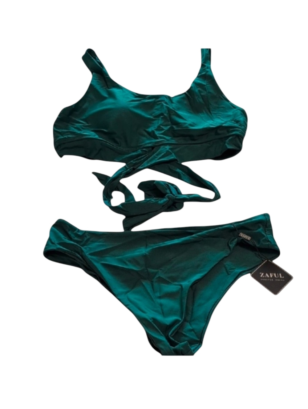 Zaful  High Waisted Bikini Set Wrap Criss Cross Bandage Sporty Bikini Size 10